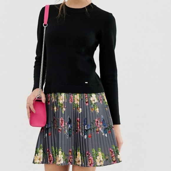 🍒NWT🍒 TED BAKER KNIT SKATER DRESS - Picture 2 of 8